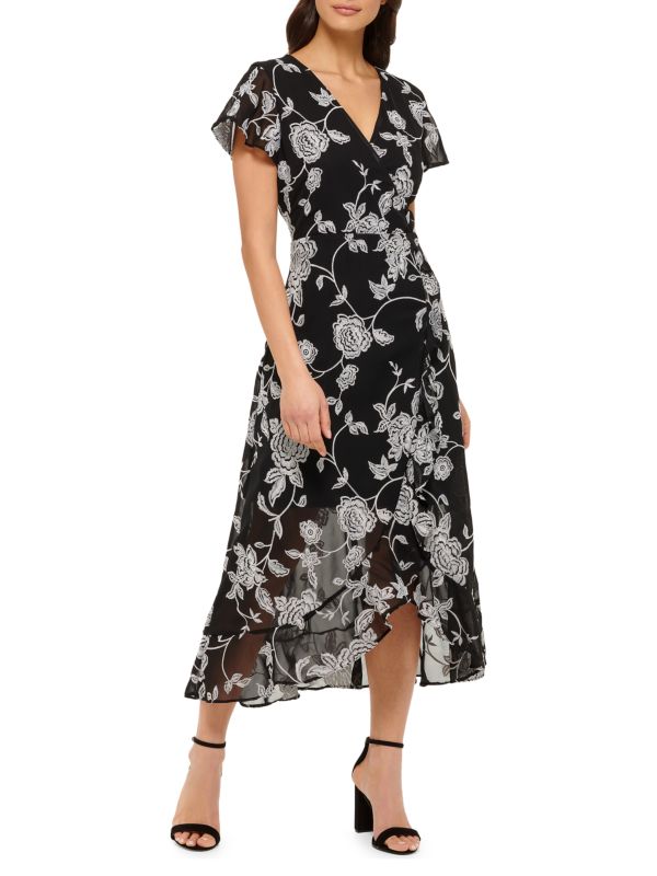 Kensie Floral Faux Wrap Dress